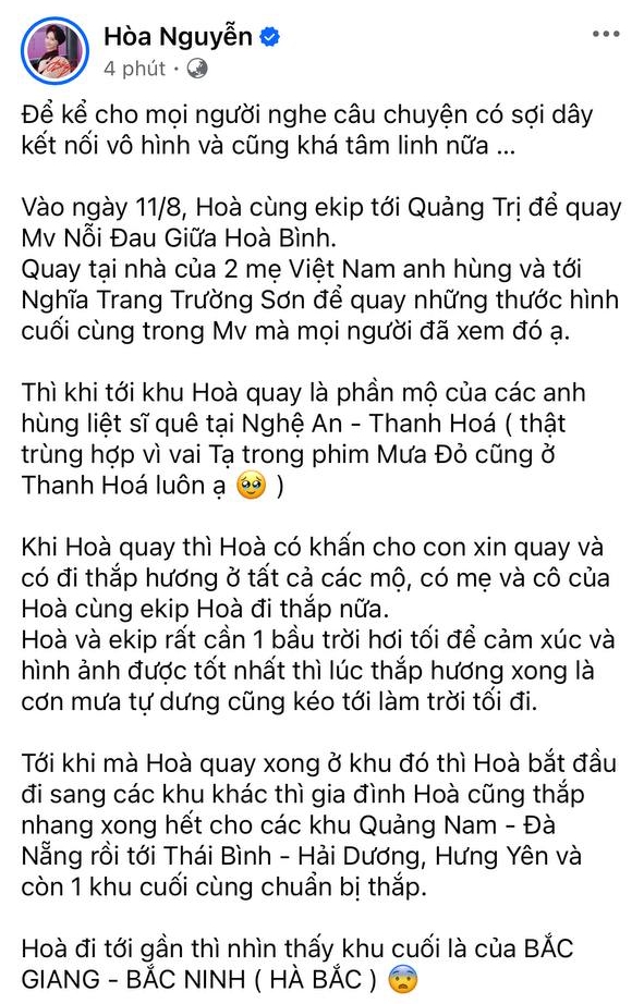 Hòa Minzy cập nhật về MV
