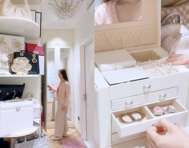 Góc trưng bày túi hiệu trong nhà Quỳnh Kool