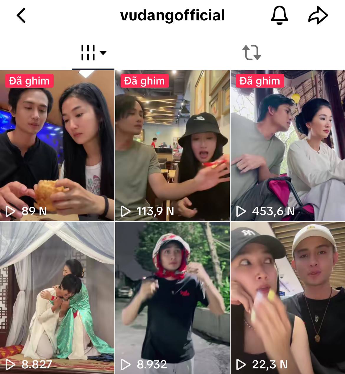 Quỳnh Lam và Vũ Đằng tương tác trên mạng xã hội