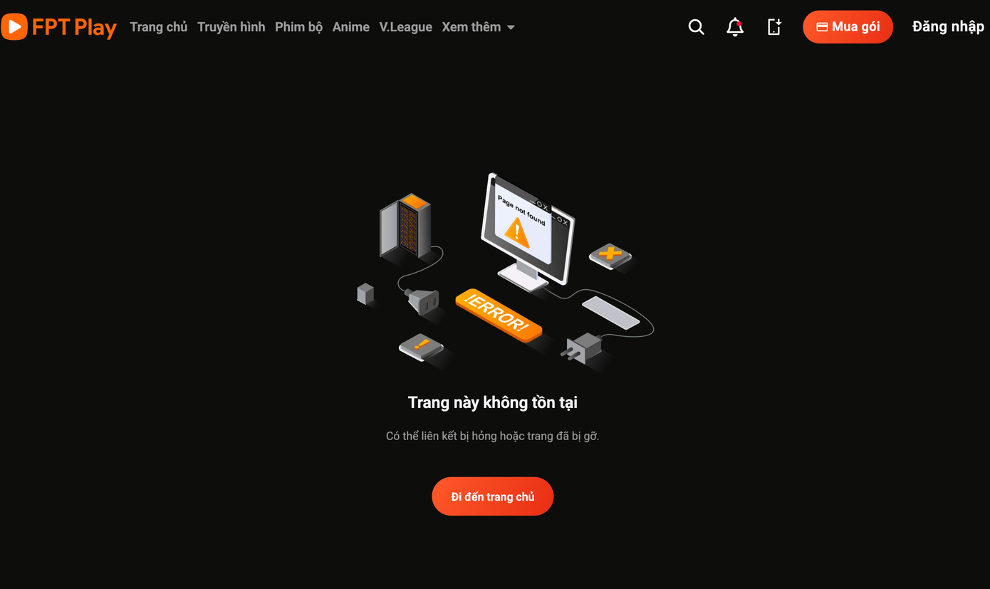 Giao diện nền tảng gỡ bỏ phim