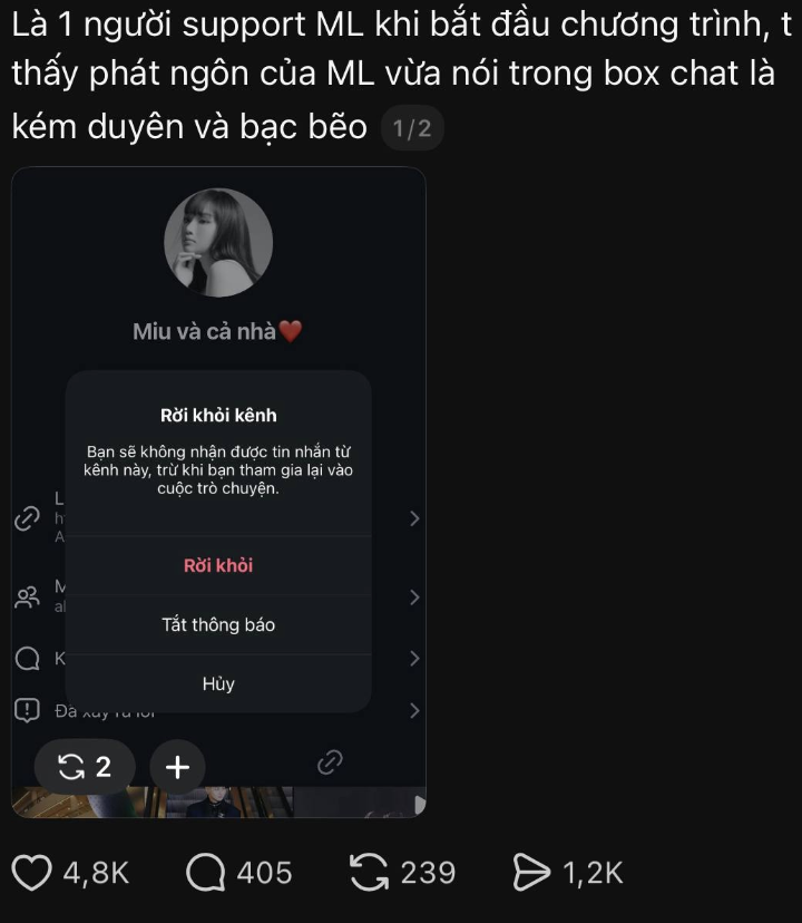 Phát ngôn gây tranh cãi của Miu Lê