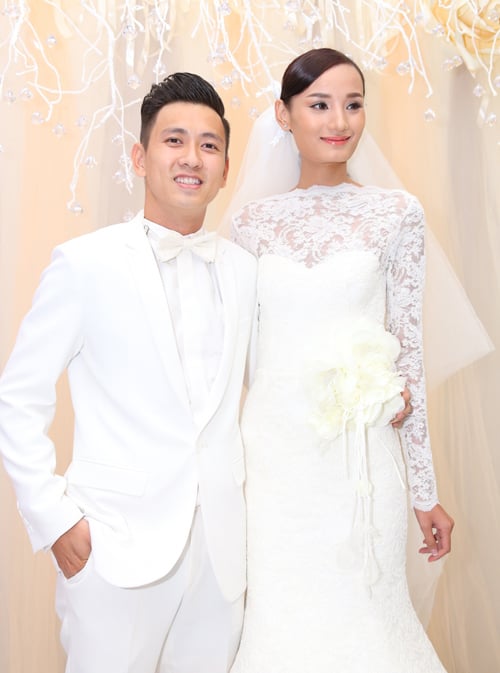 Đỗ An và Lê Thuý tổ chức đám cưới năm 2015 Doanh nhân Đỗ An và người mẫu Lê Thuý trong lễ cưới
