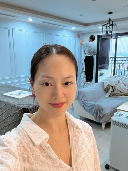 Lan Phương tự làm mọi việc trong gia đình khi mang bầu