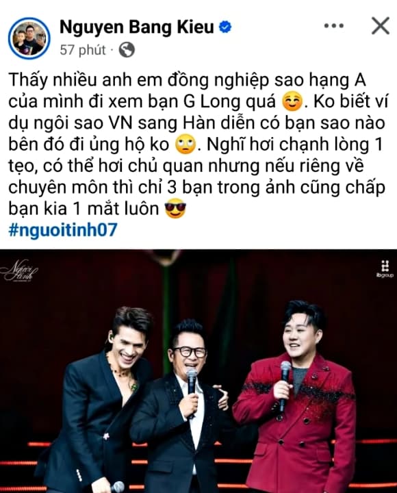 Bài đăng gây tranh cãi của Bằng Kiều