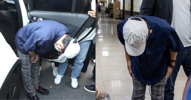 MC quốc dân tàng trữ hàng ngàn clip và ảnh khiêu dâm trẻ em, nhận bản án gây phẫn nộ- Ảnh 3. Nam MC cúi đầu xin được tha thứ trong màn lộ diện tại tòa án trước đó