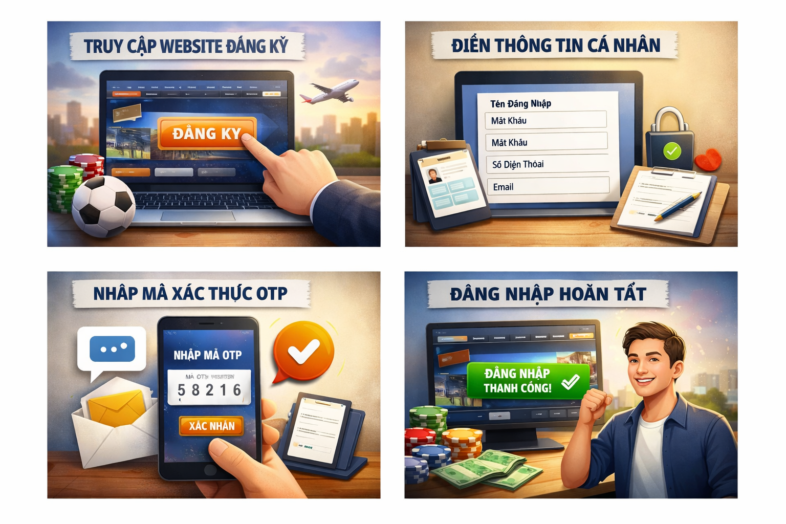 Hướng dẫn đăng ký tài khoản cược 